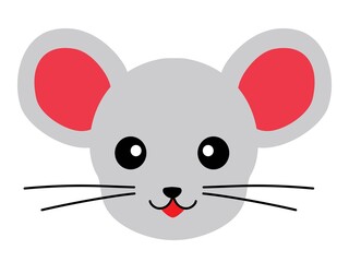 子年のネズミの顔のイラスト
