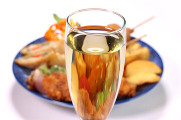 オードブルとワイン