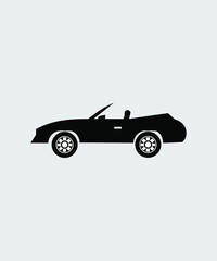 Cabriolet car icon vector