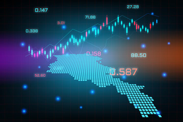 Stock market background or forex trading business graph chart for financial investment concept of Armenia map. business idea and technology innovation design.