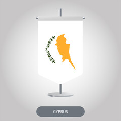 Cyprus vertical table flag on light grey background.