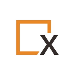 Obraz premium Letter X Logo design with square frame line