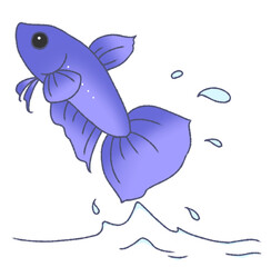 飛び出すベタ（青色）