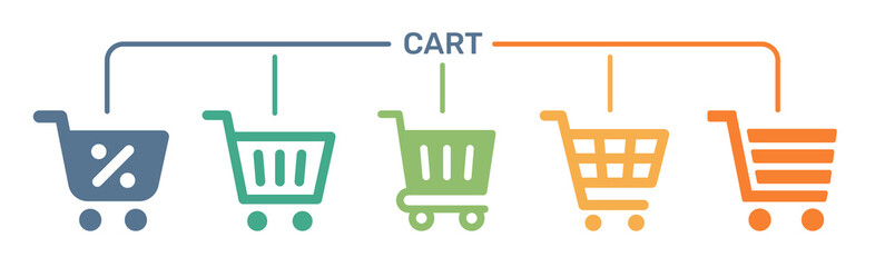 Shopping cart icons set. Vector illustration © Icons-Studio