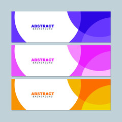 Illustration set vector of abstract background in violet, pink, and orange color. Good to use for banner, social media template, poster and flyer template, etc