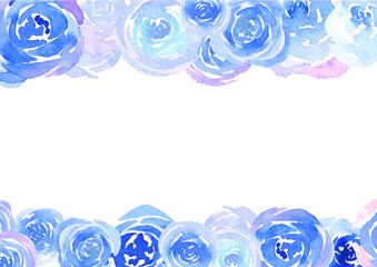 青いバラの飾り枠