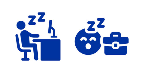 Tired at work icon vector illustration. Sleeping employee concept.