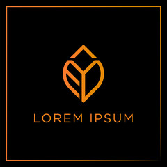 leaf logo initials E D and A symbol of nature