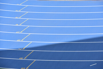 Track of athletic field with nobody