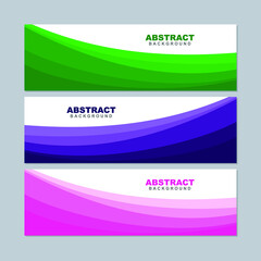 Illustration set vector of abstract background in white, green, violet, and pink color. Good to use for banner, social media template, poster and flyer template, etc