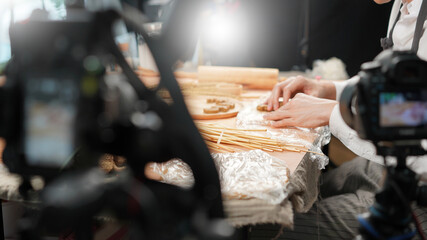 Ginger bread cookies homemade cooking for Christmas traditional dessert. Kids and family love to prepare to make dough and bake them. Then paint them with sugar paste to decor in many colors.