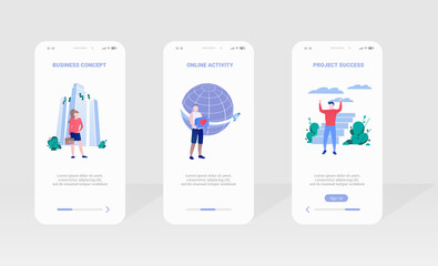 Business concept project success onboard page set