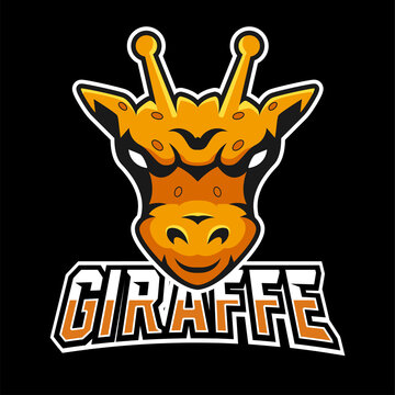 Giraffe sport or esport gaming mascot logo template, for your team