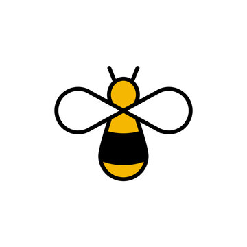 Icono de abeja. Insecto de la naturaleza que produce miel. Ilustración vectorial