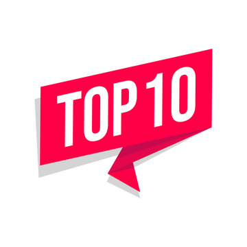 Top 10 word on red ribbon.