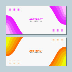Illustration set vector of abstract white background color with pink and yellow and orange element. Good to use for banner, social media template, poster and flyer template, etc