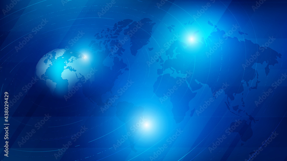 Poster abstract background 3d globe sphere and dotted world map 003