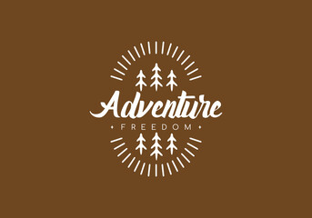 Adventure freedom line art badge