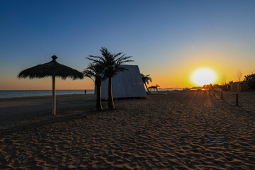 Beach scenery in the evening, North China