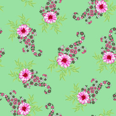 seamless  paisley and flower design pattern on background