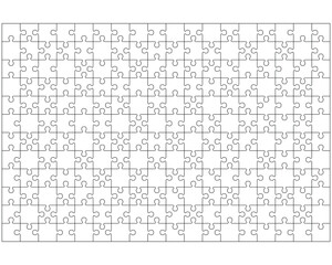 Illustration of big white puzzle, separate parts
