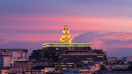 New parliament or Sappaya Saphasathan building during sunset in Bangkok at Thailand  - obrazy, fototapety, plakaty