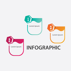 Modern Design of Infographic template element numbered banners Icons and 3 Steps