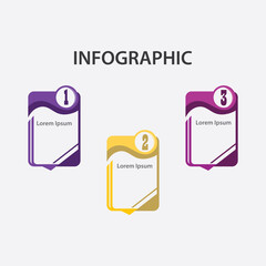 Modern Design of Infographic template element numbered banners Icons and 3 Steps