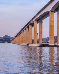 Presidente Costa e Silva Bridge, popularly known as Rio-Niterói Bridge, over Guanabara Bay, Brazil
