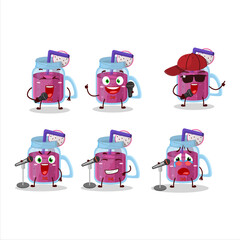 A Cute Cartoon design concept of dragon fruit smoothie singing a famous song