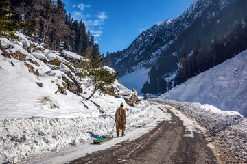 Beautiful view of sonmarg in winter, Sonmarg, Kashmir