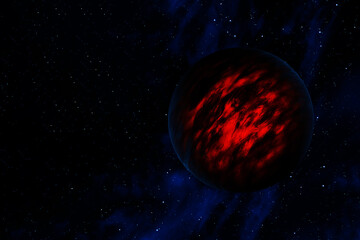 Planet Jupiter on a dark background. Elements of this image were furnished by NASA.