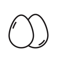 Egg icon Design Template. Illustration vector graphic. simple black outline style icon isolated on white background. Perfect for your web site design, logo, symbols of restaurants, cafe