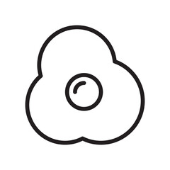 Obraz premium Fried Egg icon Design Template. Illustration vector graphic. simple black outline style icon isolated on white background. Perfect for your web site design, logo, symbols of restaurants, cafe