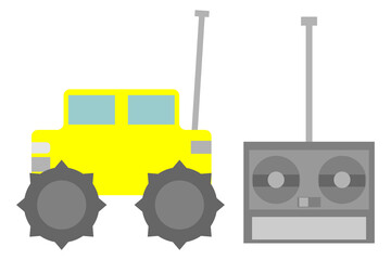 昔ながらのラジコンカーとコントローラー