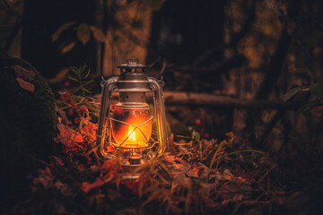 Still life with kerosene lamp