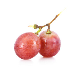 Grapes on white background
