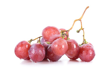Grapes on white background