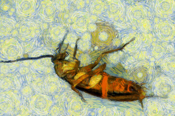 cockroach Illustrations creates an impressionist style of painting.