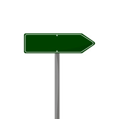 road sign isolated on a background. green traffic sign