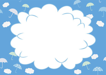 吹き出し　手描きの傘の背景