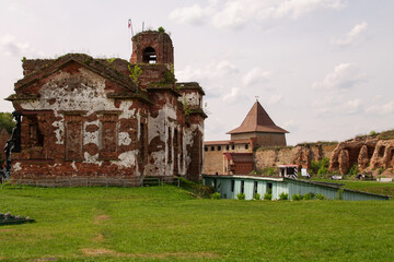 view of the ruins of the stone battle fortress, Oreshek Fortress, Shlisselburg, Leningrad Region,...
