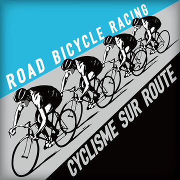 Road Bicycle Racing Vector Illustration/ cyclisme sur route - 自転車ロードレースイラスト