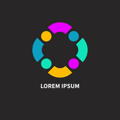 Partnership logo. Union icon. Support symbol