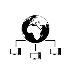 Computer network icon isolated on white background