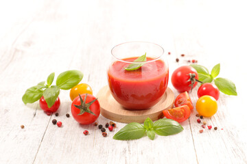 tomato gazpacho, cold soup with basil