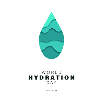 World Hydration day with water drop vector illustration.