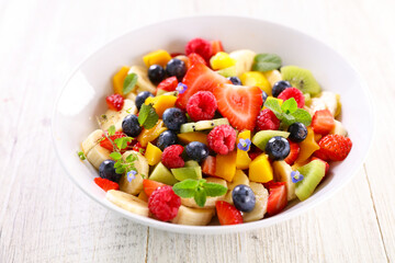 fresh fruit salad with berries fruits