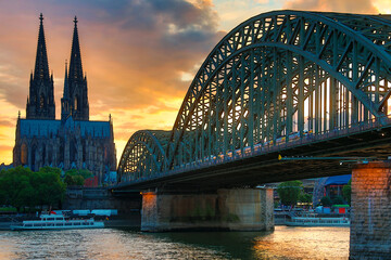 Hohenzollern Bridge and Cologne Cathedral - Cologne - Germany