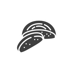 Black bread vector icon